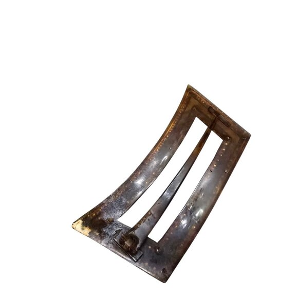 Antique Celluloid Faux Tortoise And Rhinestone Hair Clip (A8727) - Picture 5 of 6